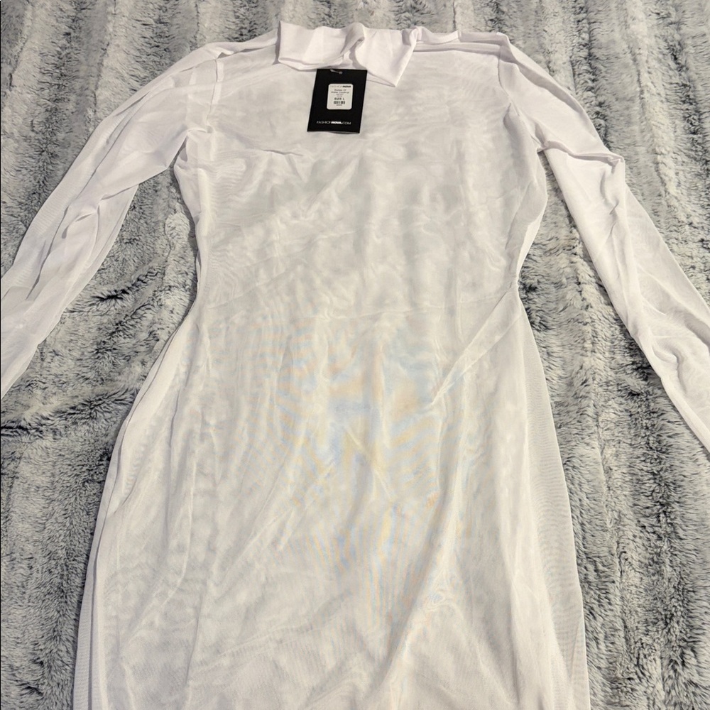 Fashion Nova White Swim Coverup